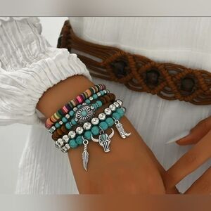 New! Bohemian Multi-Layered Bracelet Set NIP!